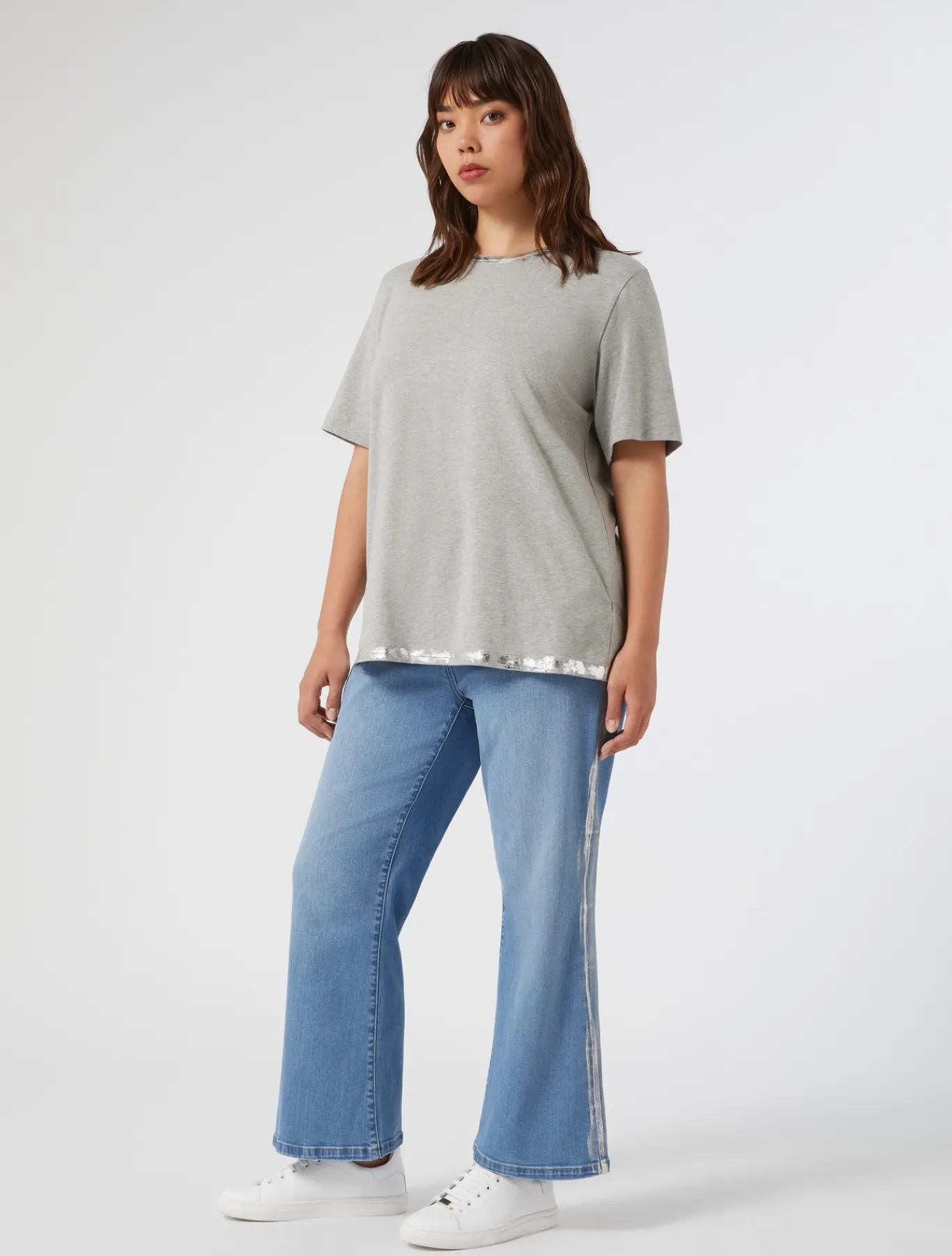 Marina Rinaldi Jean évasé en denim BLEUBLEUCLAIR Outlet