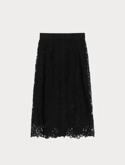 Marina Rinaldi Jupe avec broderie macramé NOIR Discount