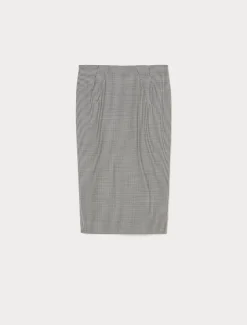 Marina Rinaldi Jupe en batavia de laine stretch NOIRBLANC Discount