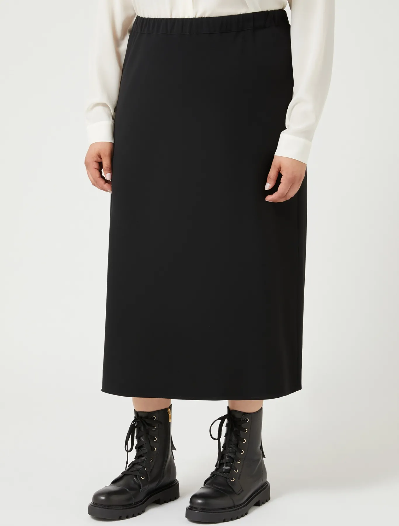 Marina Rinaldi Jupe en cady triacétate NOIR New
