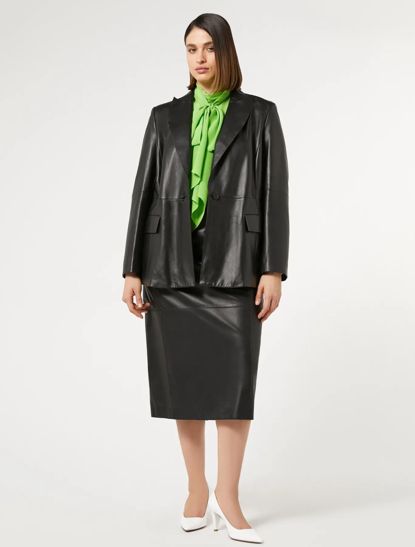 Marina Rinaldi Jupe en cuir NOIR Online