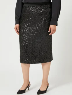 Marina Rinaldi Jupe en jersey et paillettes NOIR Best