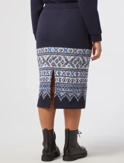 Marina Rinaldi Jupe en jersey jacquard BLEUNUIT Discount