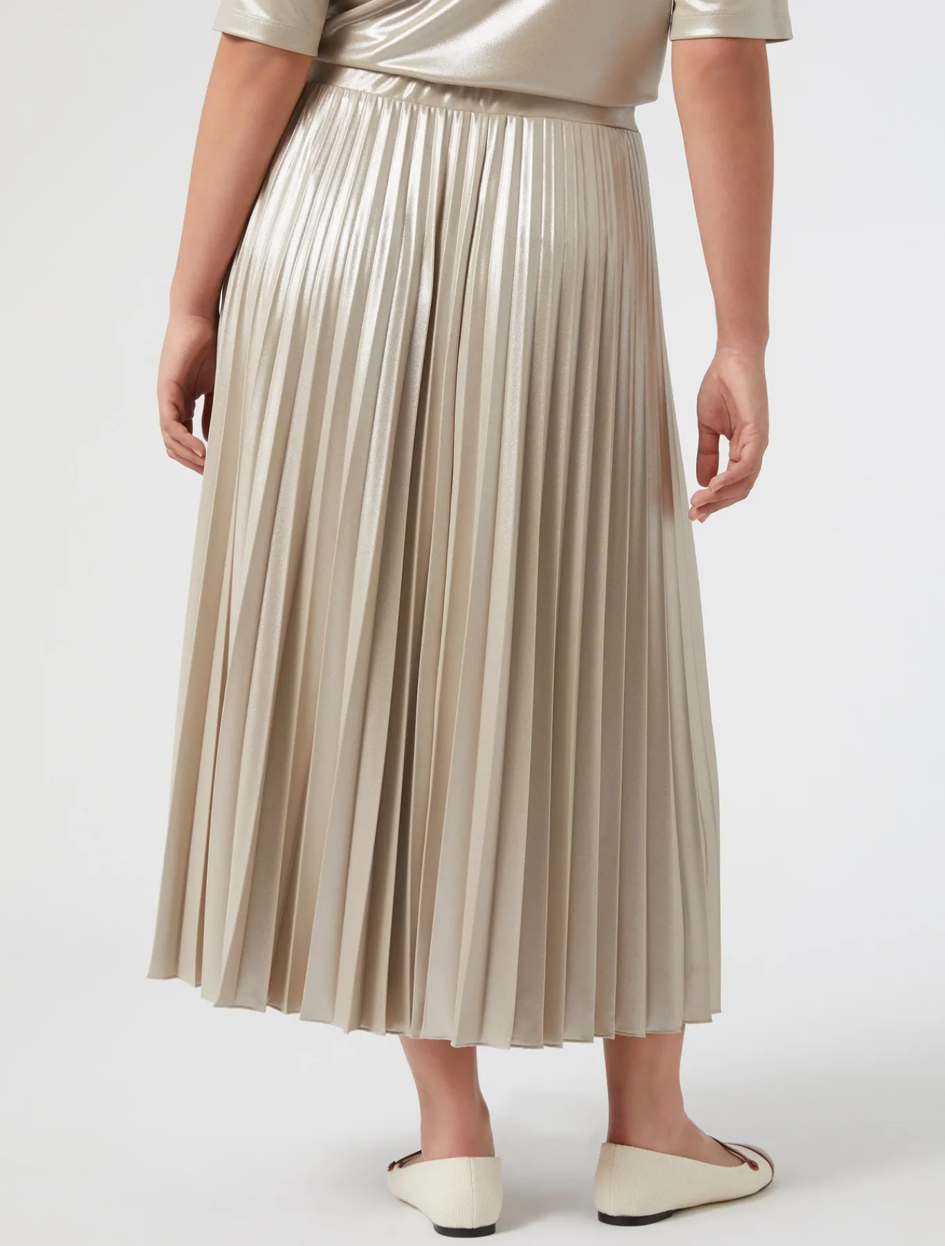 Marina Rinaldi Jupe en jersey lamé SABLE New