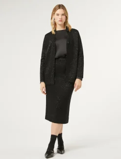 Marina Rinaldi Jupe en maille avec paillettes NOIR Discount