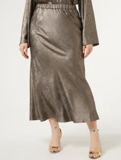 Marina Rinaldi Jupe en mousseline lamée BRONZE Hot