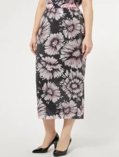 Marina Rinaldi Jupe en paillettes et satin BLEUNUIT Outlet