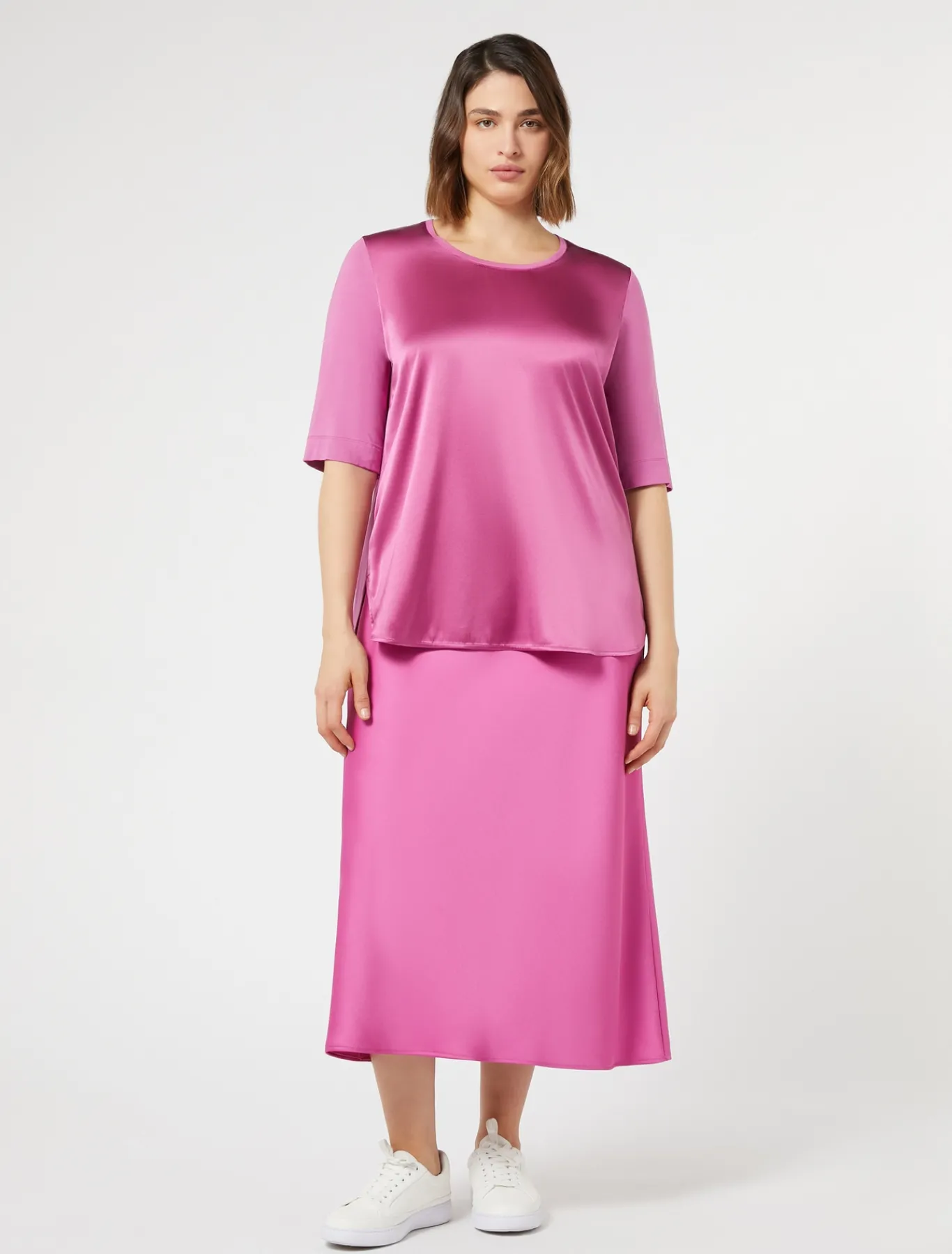 Marina Rinaldi Jupe en satin fluide VIEUXROSE Clearance