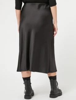 Marina Rinaldi Jupe en satin fluide NOIR Hot