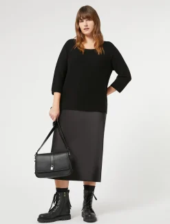 Marina Rinaldi Jupe en satin fluide NOIR Hot
