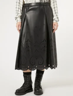 Marina Rinaldi Jupe en tissu enduit NOIR New
