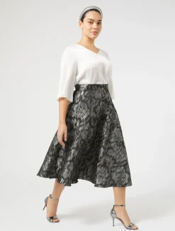 Marina Rinaldi Jupe en tissu jacquard NOIR Hot