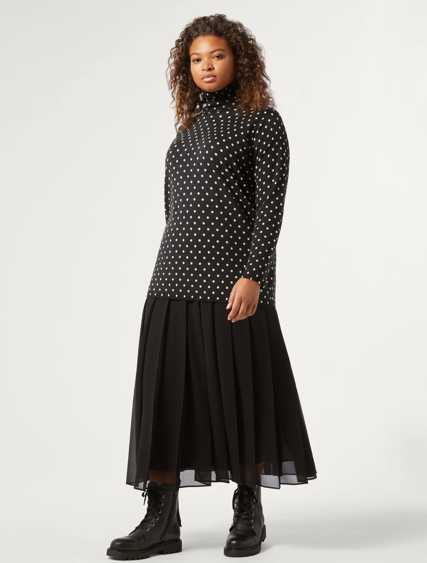Marina Rinaldi Jupe longue en georgette NOIR Sale