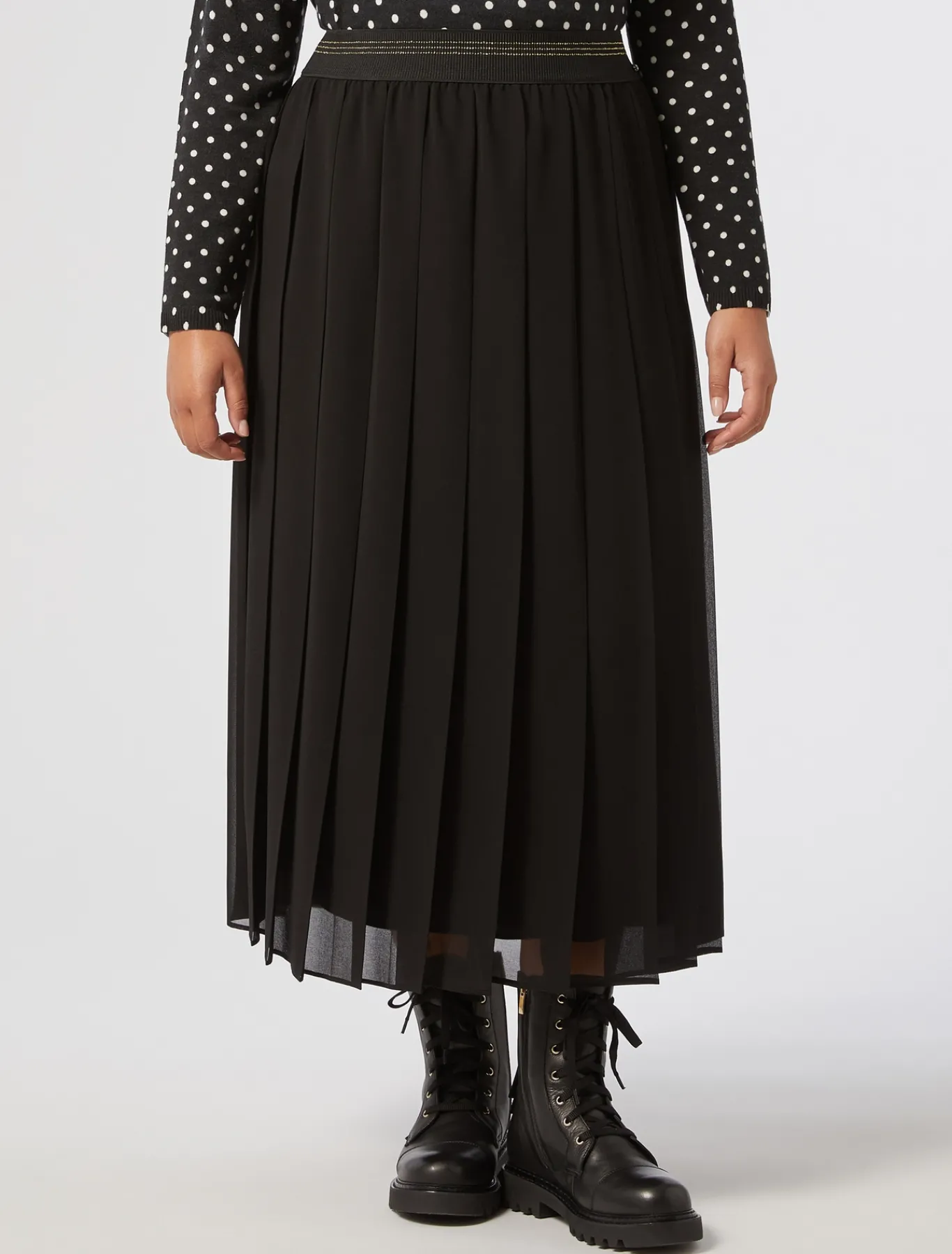 Marina Rinaldi Jupe longue en georgette NOIR Sale