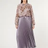 Marina Rinaldi Jupe longue en satin plissé LAVANDE Outlet