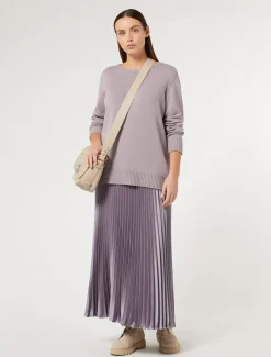 Marina Rinaldi Jupe longue en satin plissé LAVANDE Outlet
