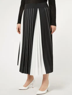 Marina Rinaldi Jupe plissée bicolore NOIRBLANC Outlet
