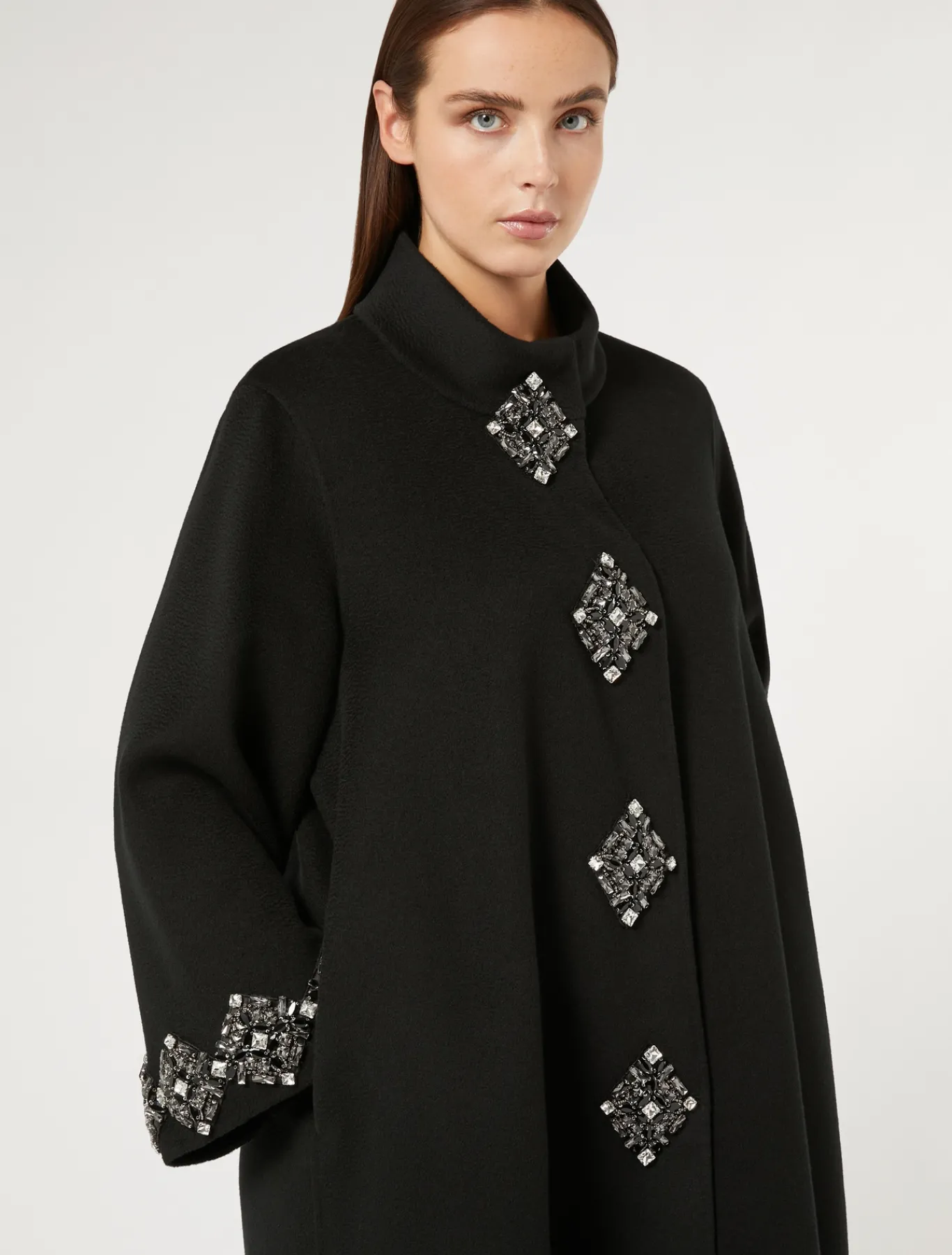 Marina Rinaldi Manteau double de laine NOIR Discount