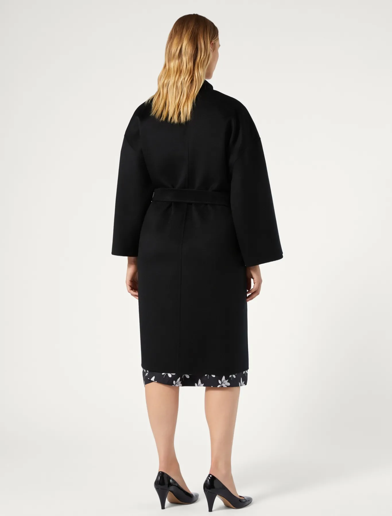 Marina Rinaldi Manteau double de laine NOIR Outlet