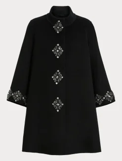Marina Rinaldi Manteau double de laine NOIR Discount