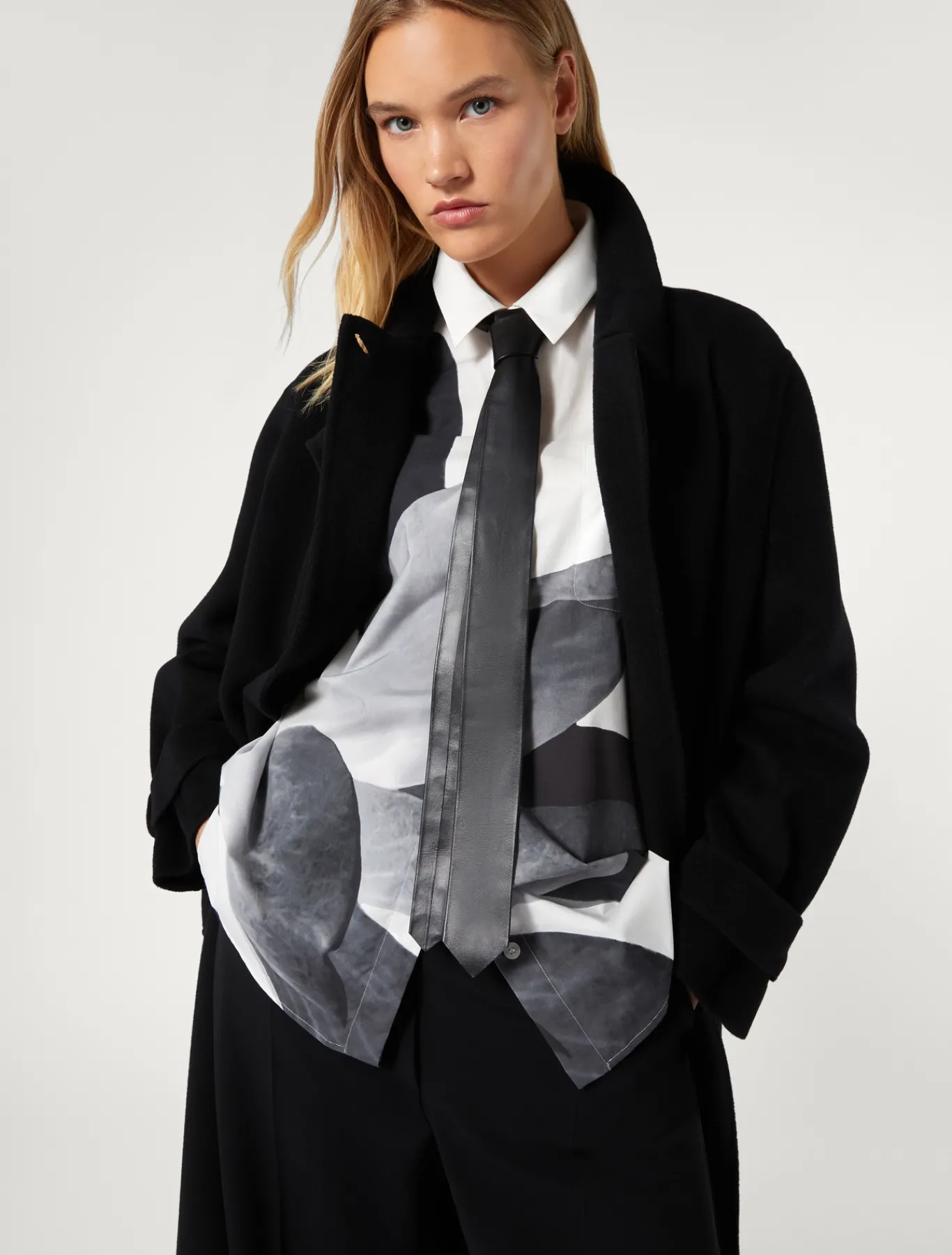 Marina Rinaldi Manteau double de laine NOIR Hot