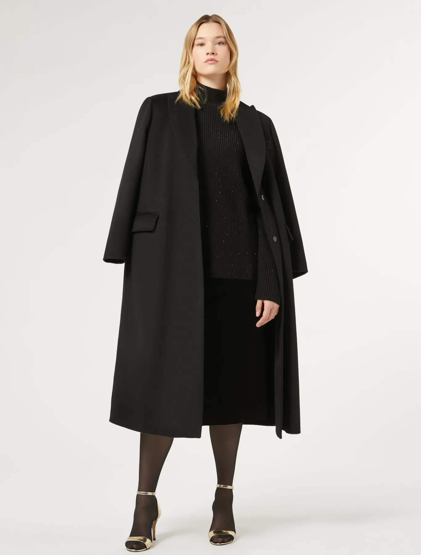 Marina Rinaldi Manteau double de laine NOIR Fashion