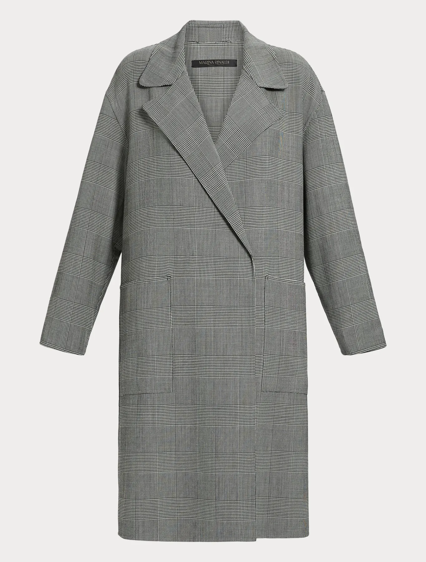 Marina Rinaldi Manteau double de laine à carreaux NOIRBLANC Sale