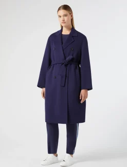Marina Rinaldi Manteau double de laine mélangée BLEU Online