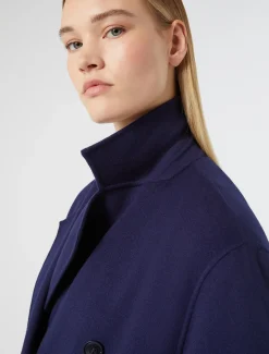 Marina Rinaldi Manteau double de laine mélangée BLEU Online