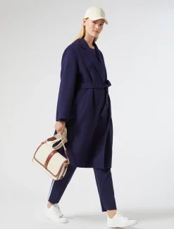 Marina Rinaldi Manteau double de laine mélangée BLEU Online