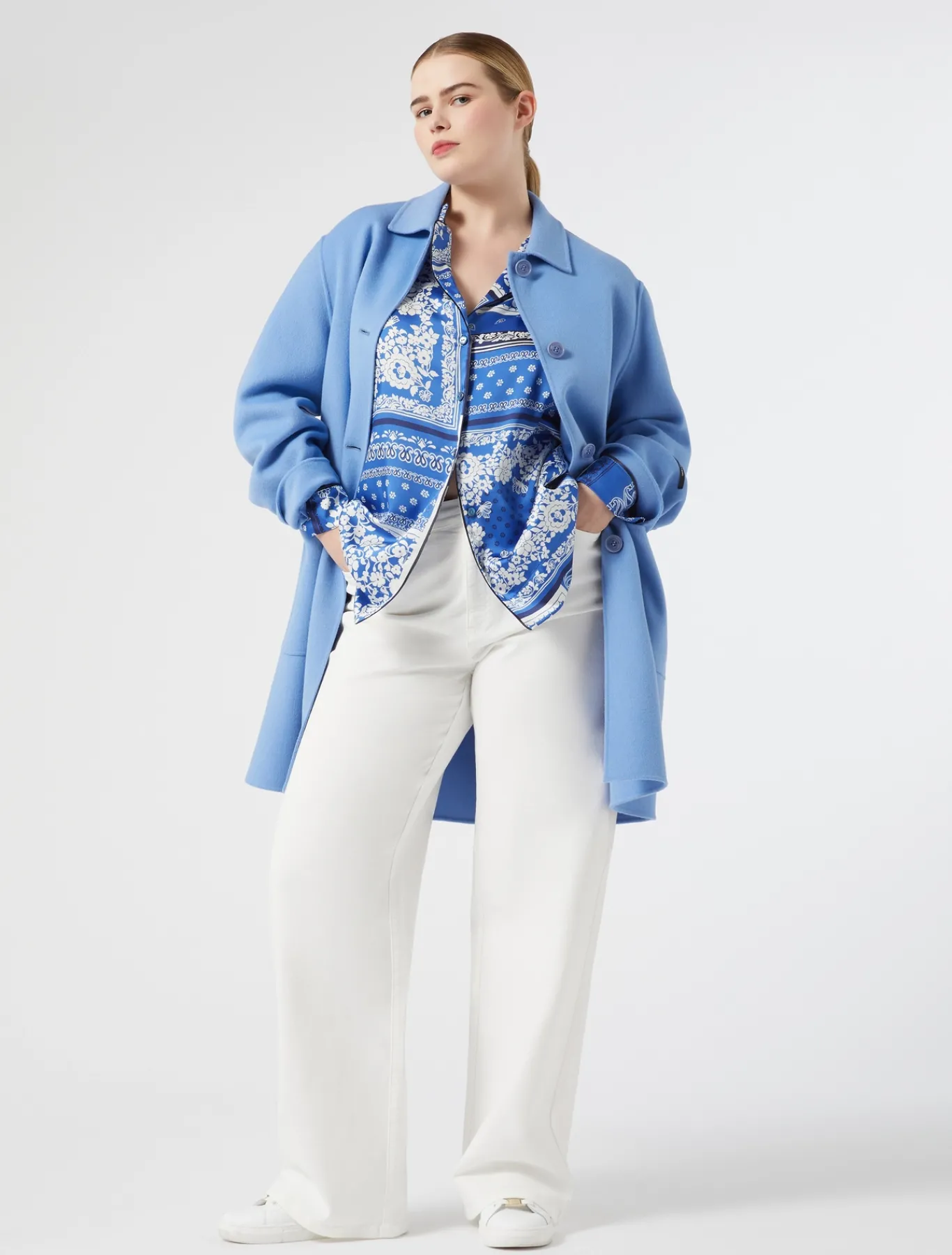 Marina Rinaldi Manteau double de laine mélangée AZURE Outlet