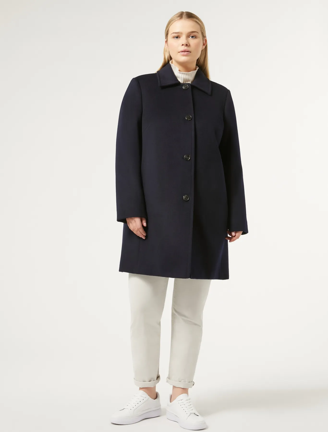 Marina Rinaldi Manteau en drap de laine BLEUNUIT Clearance