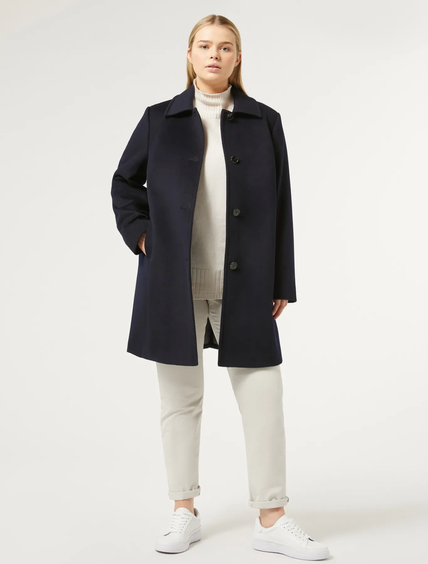 Marina Rinaldi Manteau en drap de laine BLEUNUIT Clearance