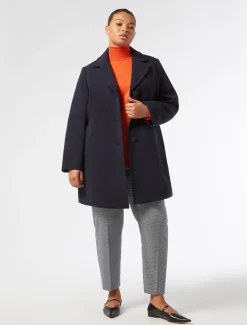 Marina Rinaldi Manteau en jersey et toile de nylon déperlant BLEUNUIT Best