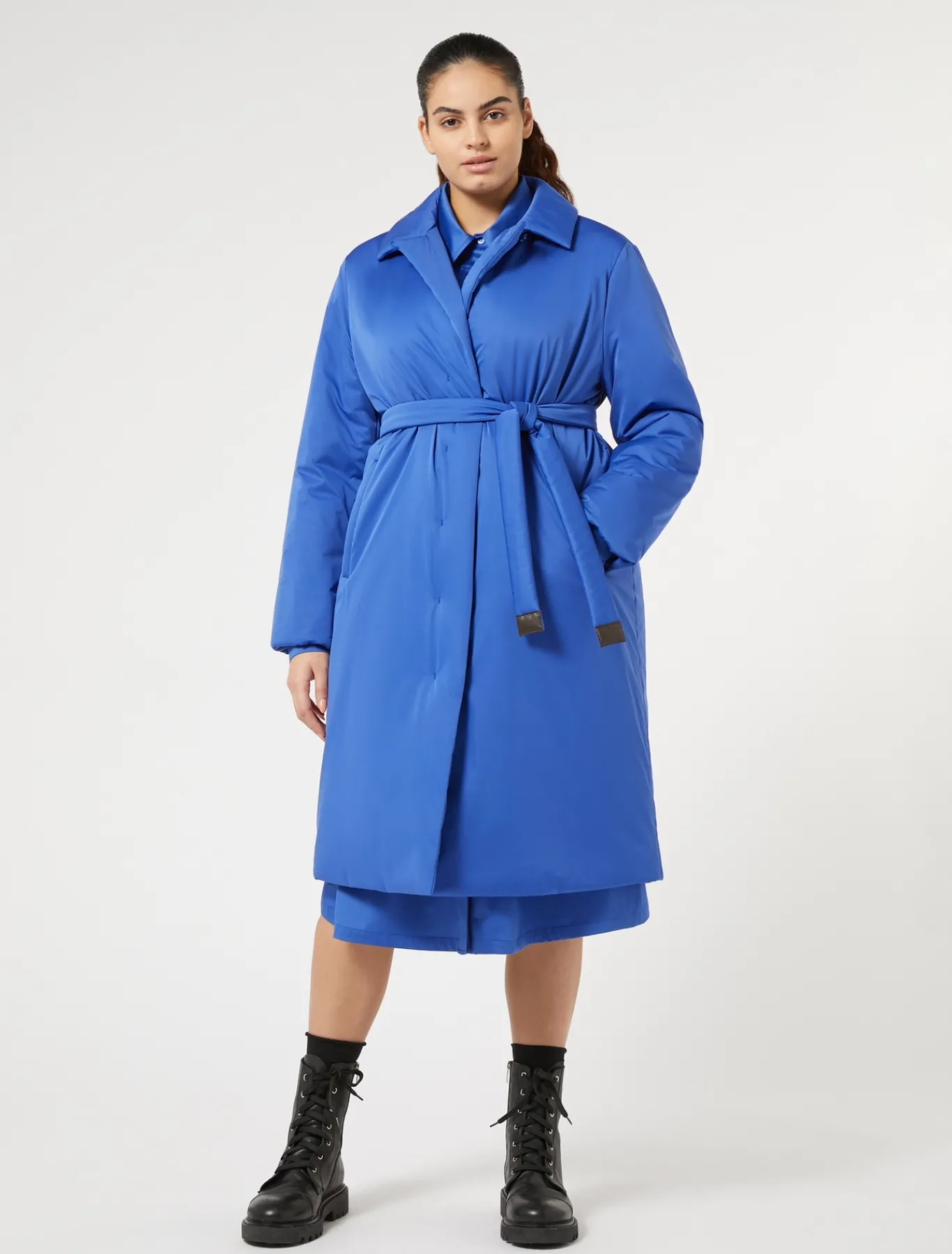 Marina Rinaldi Manteau rembourré en satin imperméable BLEUDECHINE Fashion