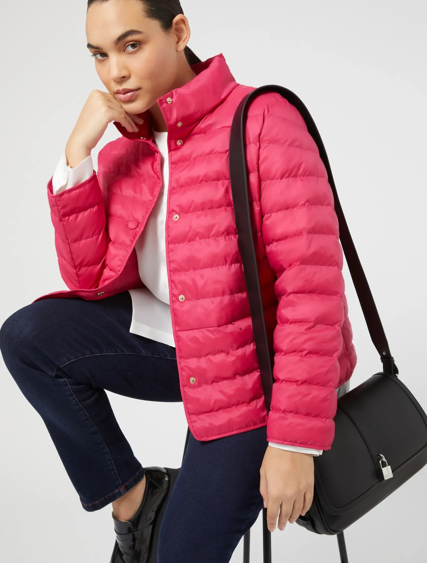 Marina Rinaldi Modèle rembourré en toile de nylon déperlante ROUGE Discount