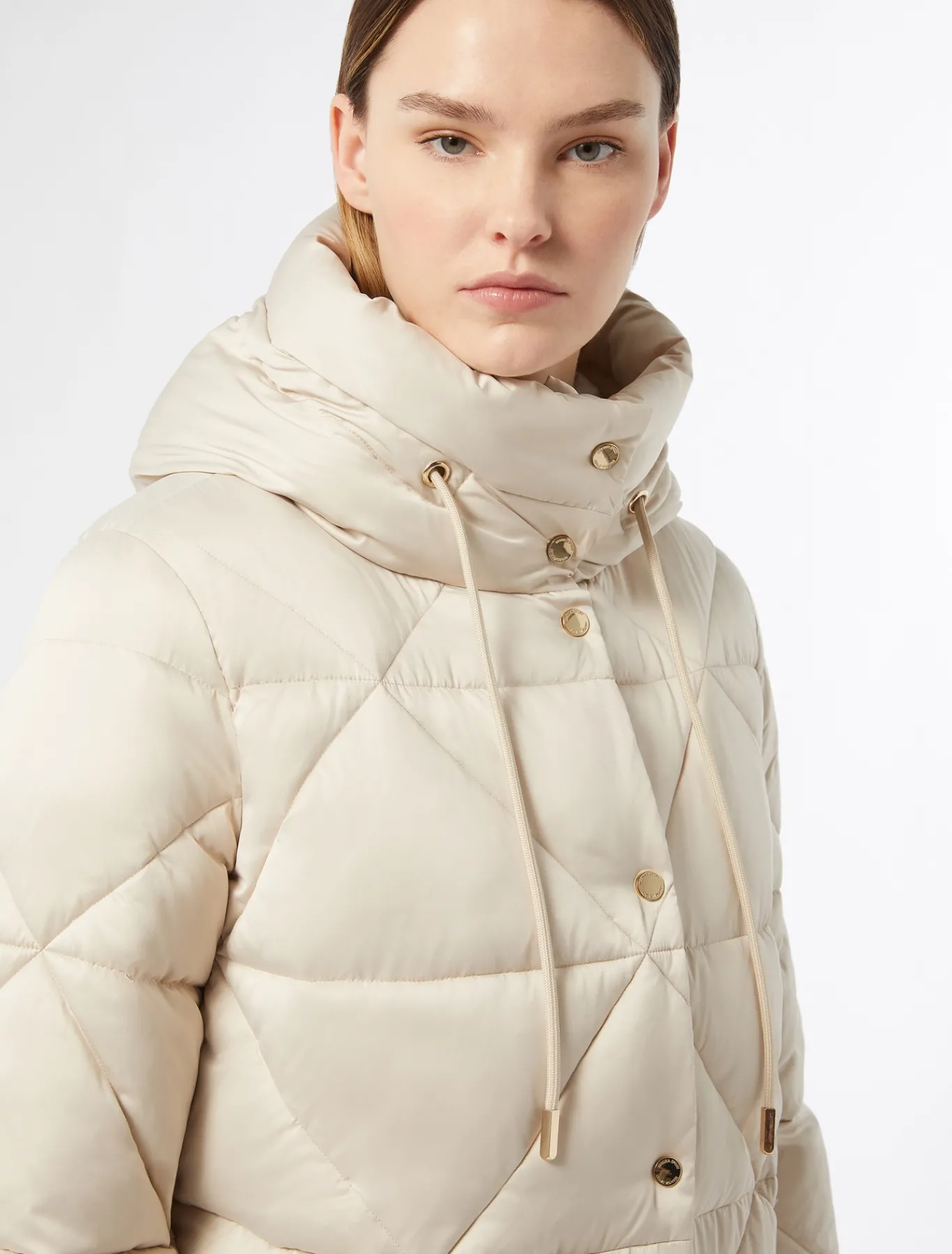 Marina Rinaldi Modèle rembourré long en satin imperméable IVOIRE Online