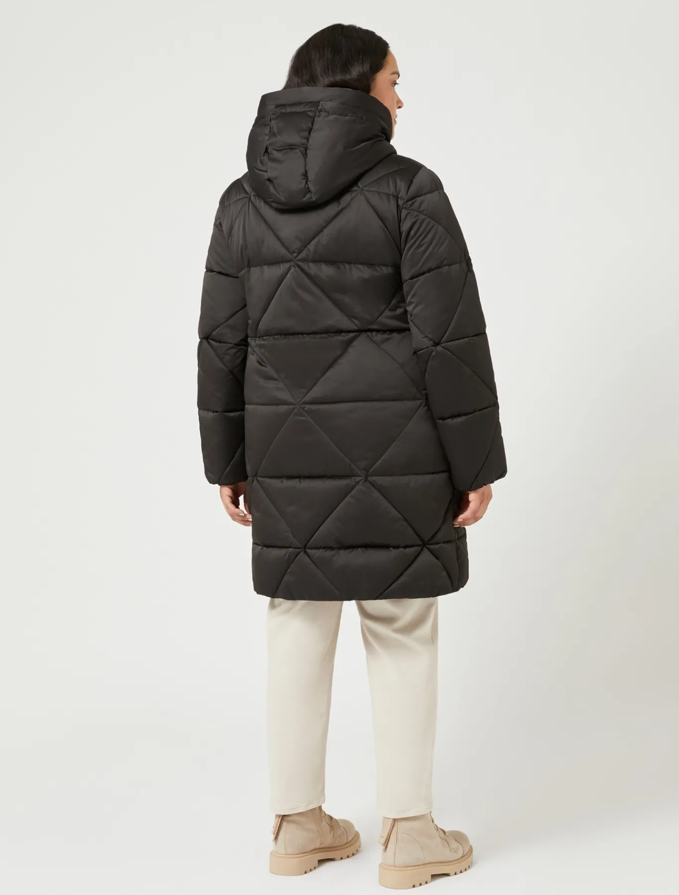 Marina Rinaldi Modèle rembourré long en satin imperméable NOIR Hot