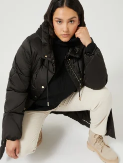 Marina Rinaldi Modèle rembourré long en satin imperméable NOIR Hot