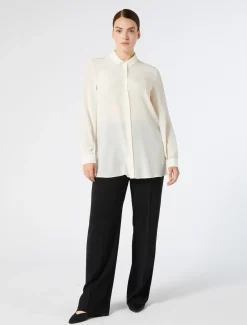 Marina Rinaldi Pantalon cigarette en triacétate NOIR Online