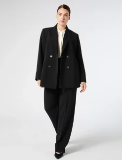 Marina Rinaldi Pantalon cigarette en triacétate NOIR Online