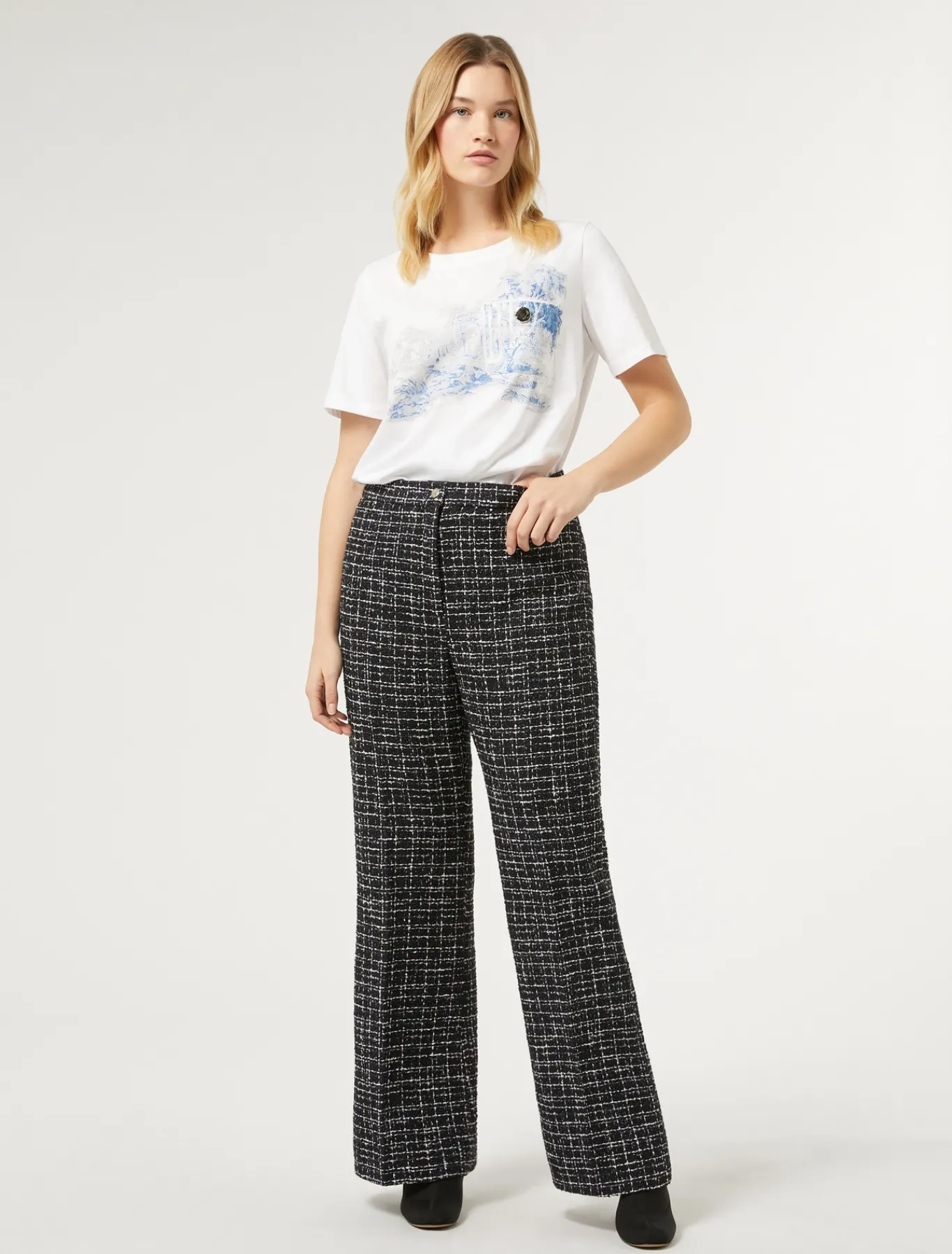 Marina Rinaldi Pantalon effet bouclé BLEUNUIT Discount