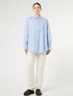 Marina Rinaldi Pantalon en bull de coton IVOIRE Hot