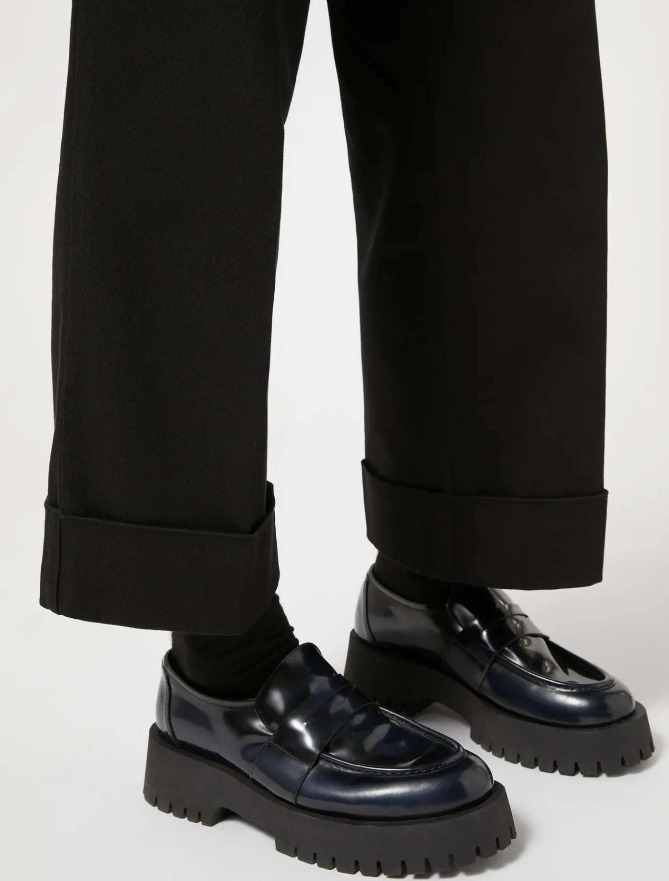 Marina Rinaldi Pantalon en bull de coton stretch NOIR Clearance