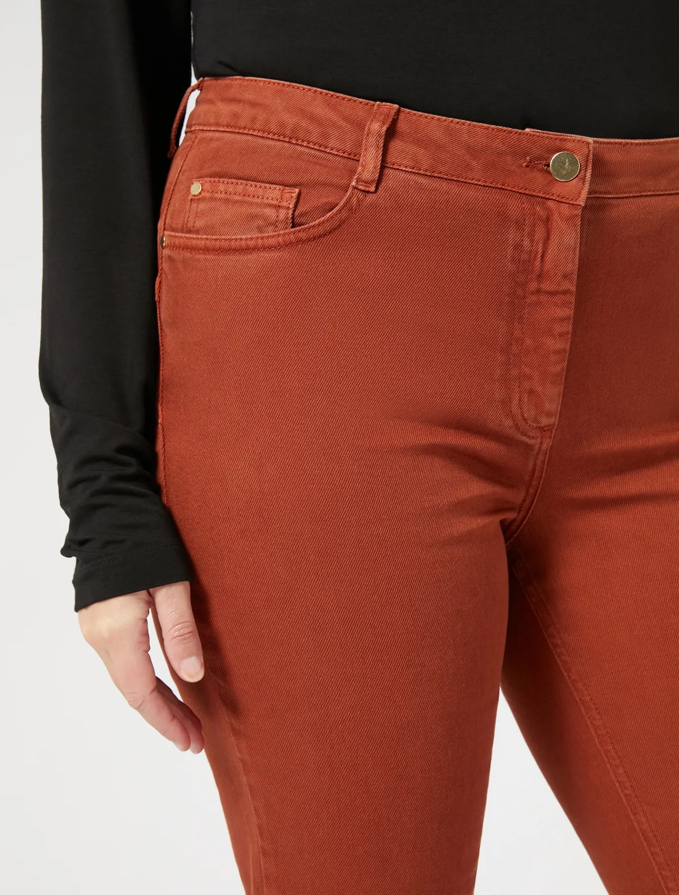 Marina Rinaldi Pantalon en bull de coton stretch TERRECUITE Sale
