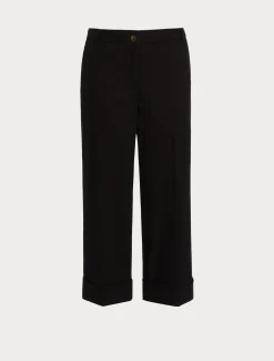Marina Rinaldi Pantalon en bull de coton stretch NOIR Clearance
