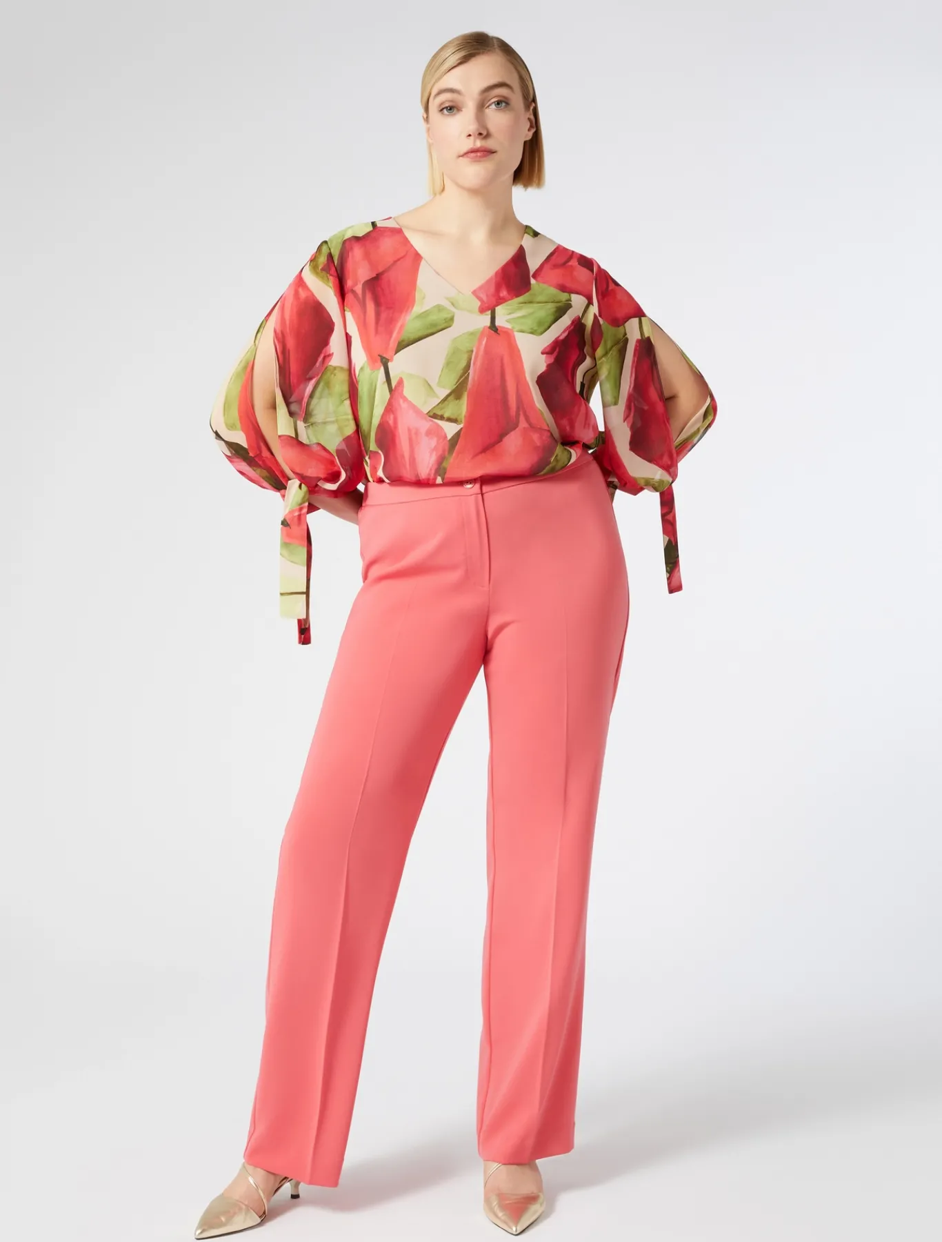 Marina Rinaldi Pantalon en cady fluide CORAIL Discount
