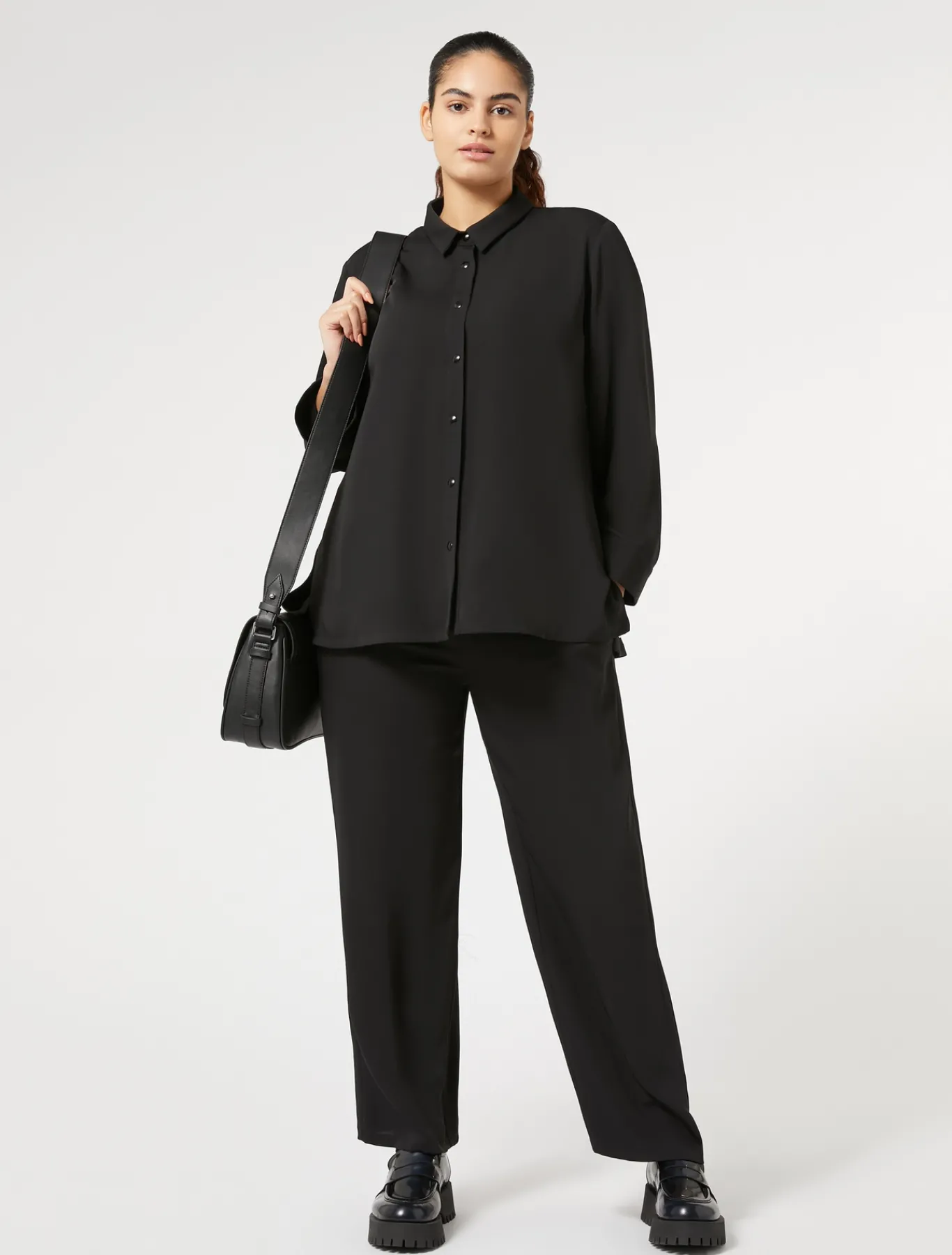 Marina Rinaldi Pantalon en cady fluide NOIR Clearance