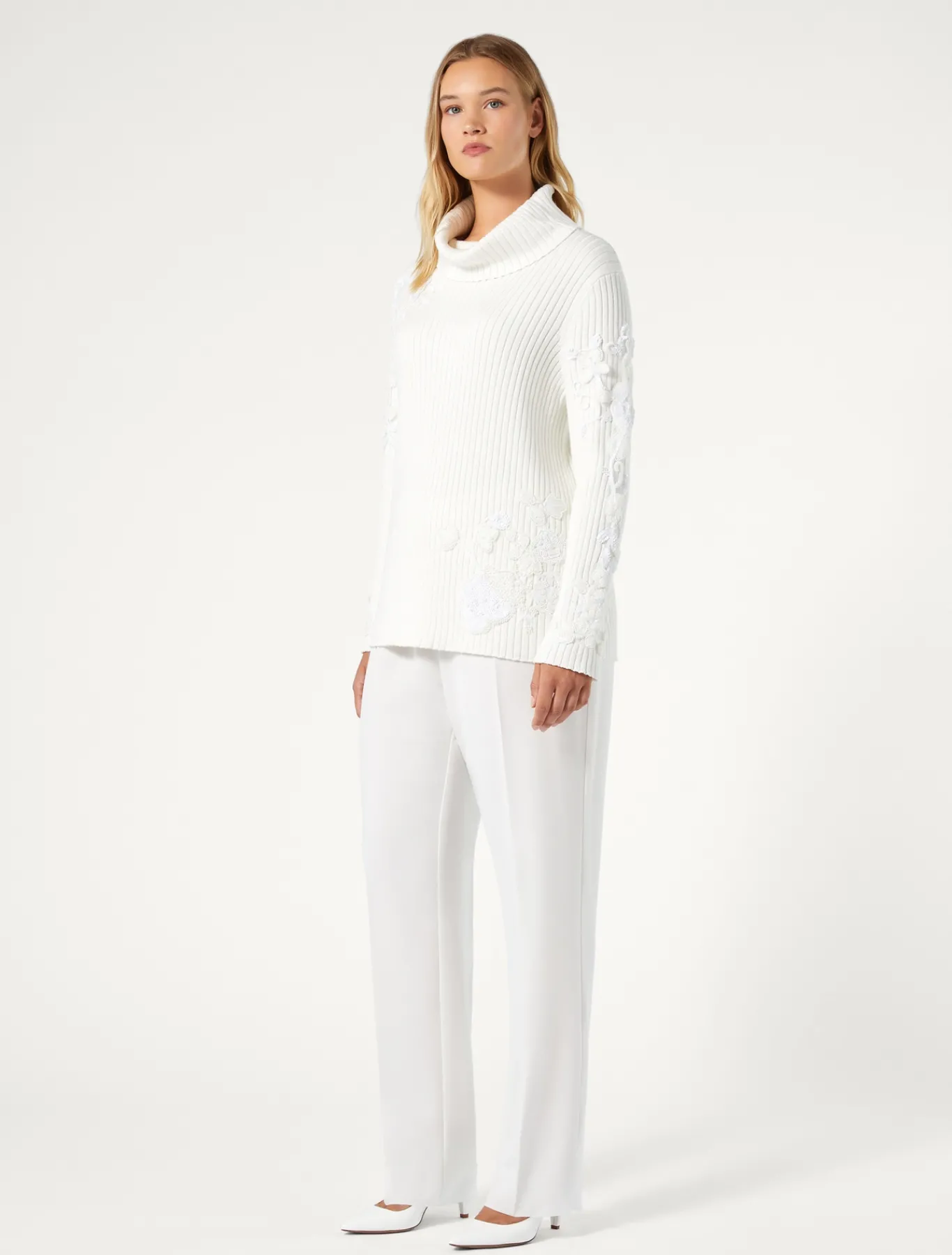 Marina Rinaldi Pantalon en cady triacétate BLANC Clearance