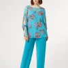 Marina Rinaldi Pantalon en cady triacétate TURQUOISE New